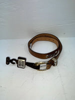 New Brown Genuine Leather Nocona Silver Pendent 28” Belt #G258 JJ-31
