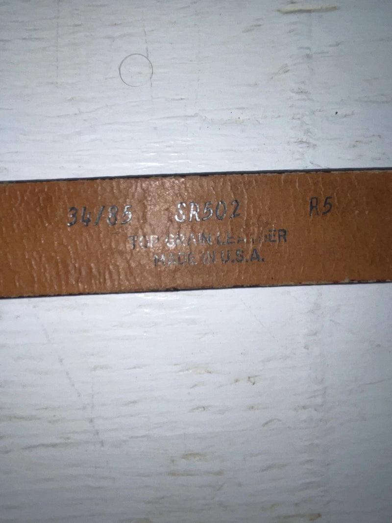 New Brown Genuine Leather Tooled 34” Belt #SR502 Z-115