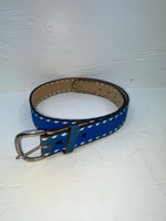 New Blue Genuine Leather Weaved 34” Belt #7030 Z-144