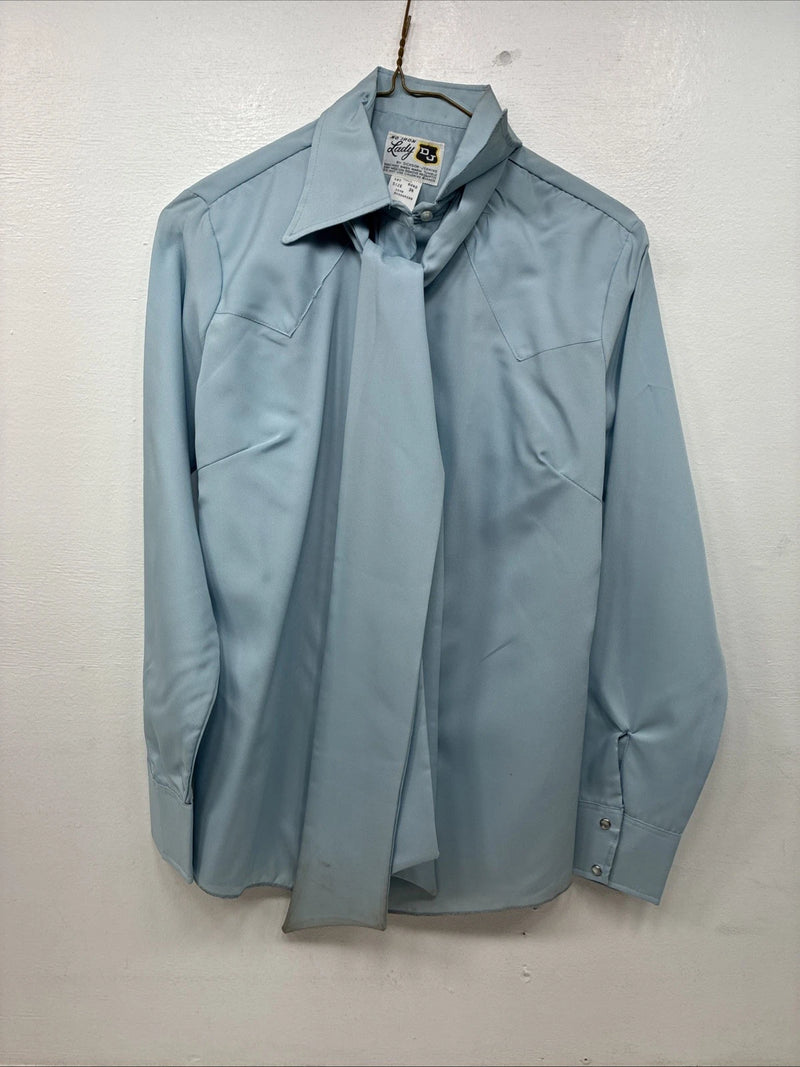 New Women’s Dickson Jenkins Blue Long Sleeve Pearl Snap Size 34 MM-101
