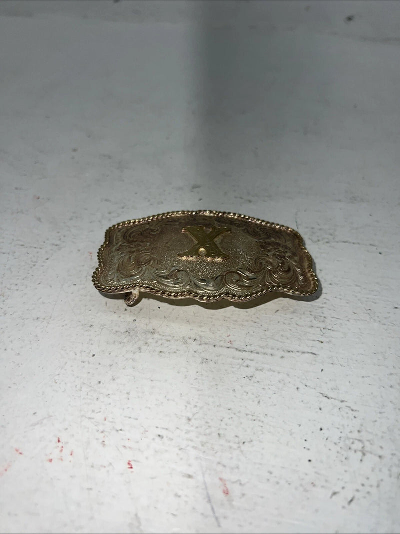 New Womens Western Productions Inc Gold “X” Belt Buckle. 38087 F-1