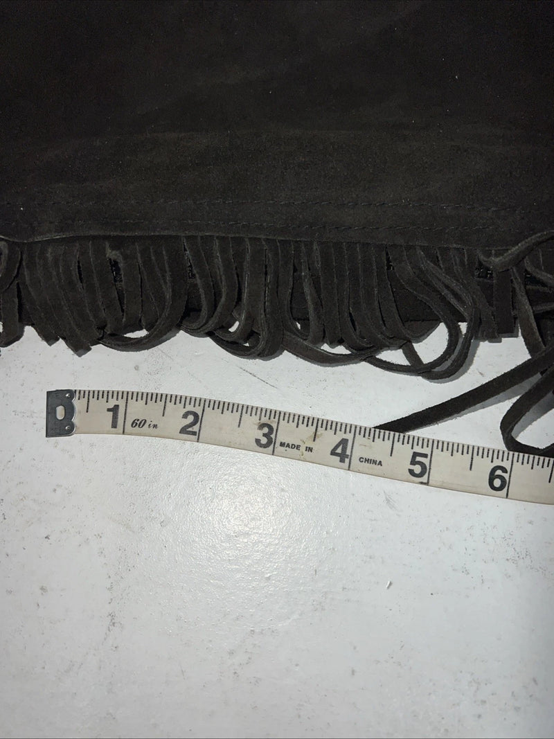 New Equi-grip Brown Show Chaps With Fringe Adjustable Waist 38” L-37