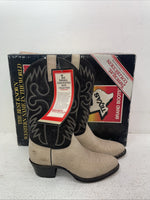 New Men’s Cream Texas Brand Cowboy Boots. M 629 7.5 7 1/2 D. 1-84