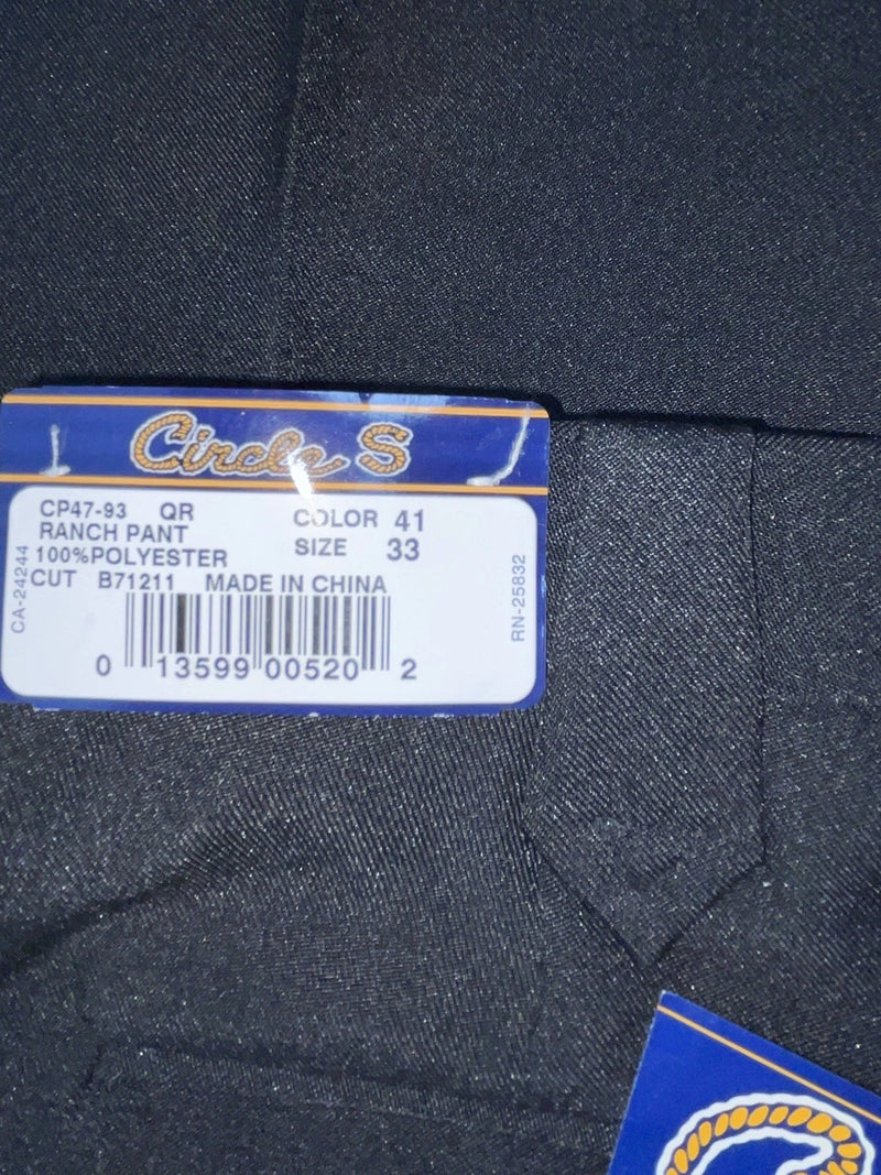 New Vintage Black Circle S Polyester Pants #CP4793 OO-100