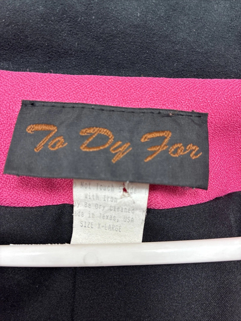 New Women’s To Dy For Pink Black Long Sleeve Button Up Size XL YY-101