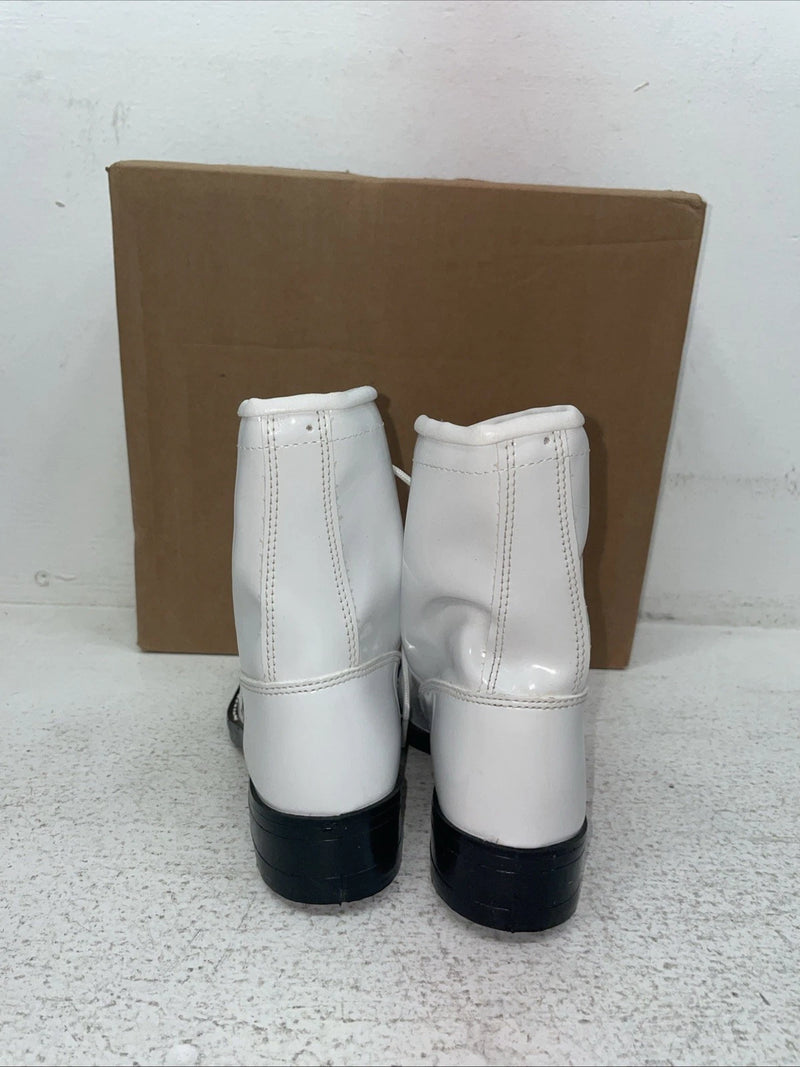 New Kids White Lace Up Bronco Cowboy Boots. C 1337 13 D. 23-55
