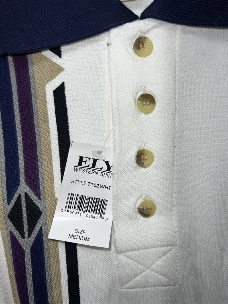 New Men’s Cumberland Outfitters Purple White Navy Polo Shirt. Medium I-50