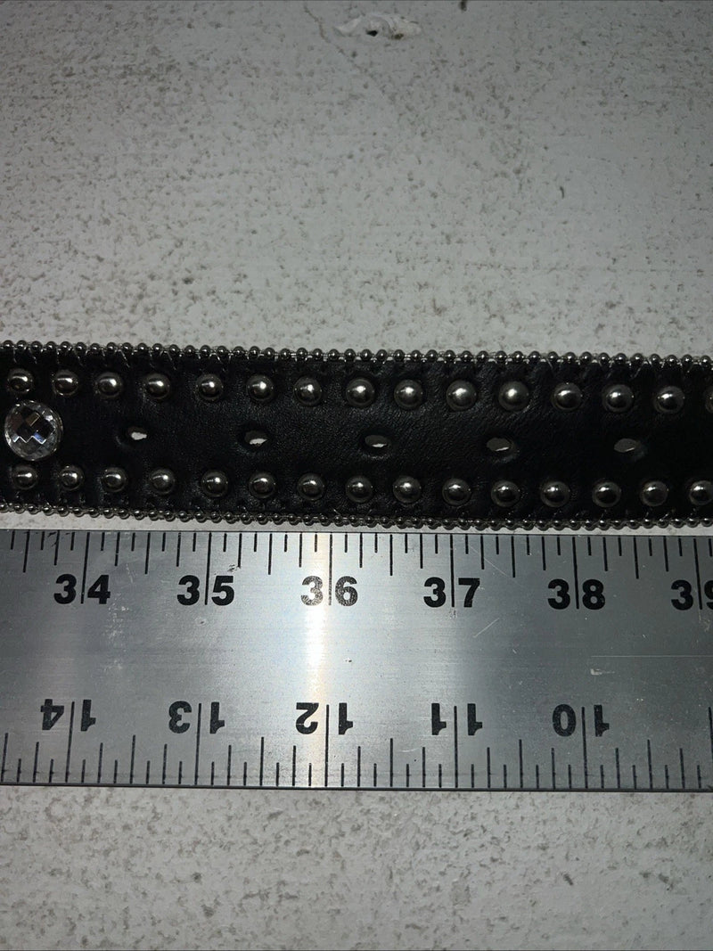 New Black Genuine Leather Blazin Roxx Cross Bling M Belt #N3510401 Z-1