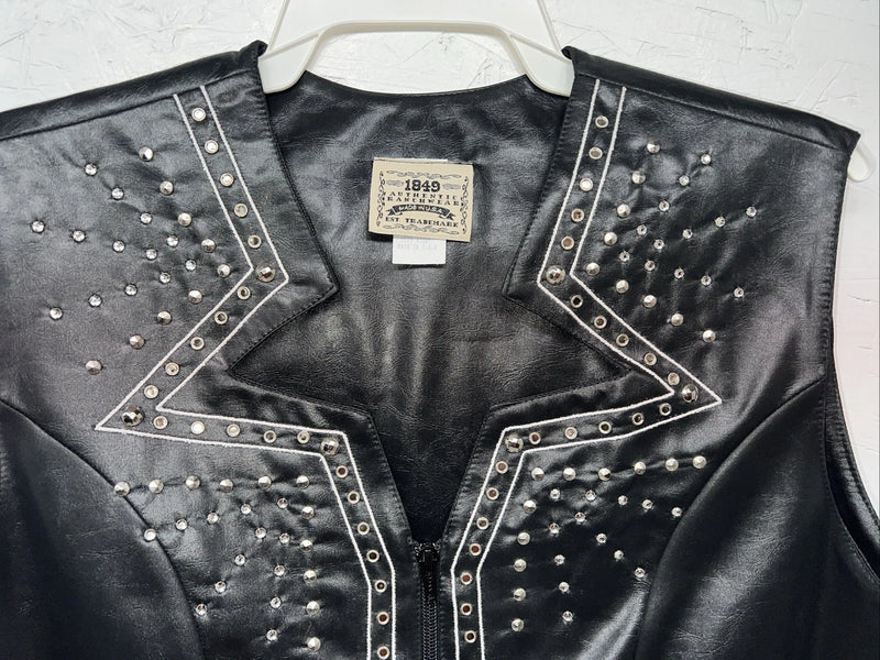 New Women’s 1849 Authentic Ranchwear Black Western Show Vest XL WW-67