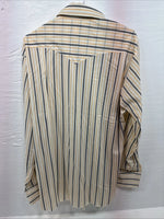 New Men’s H Bar C Yellow Black Stripe Long Sleeve Pearl Snap 17 XL O-29