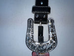 New Black Genuine Leather Blazin Roxx Silver Bling Cross S Belt #N3510401 Z-71