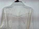 New Women’s Cumberland White Gem Long Sleeve Pearl Snap Medium LL-83