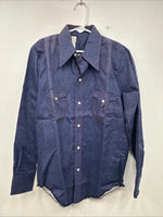 New Boys Panhandle Slim Blue Jean Long Sleeve Pearl Snap Size 12 DD-114