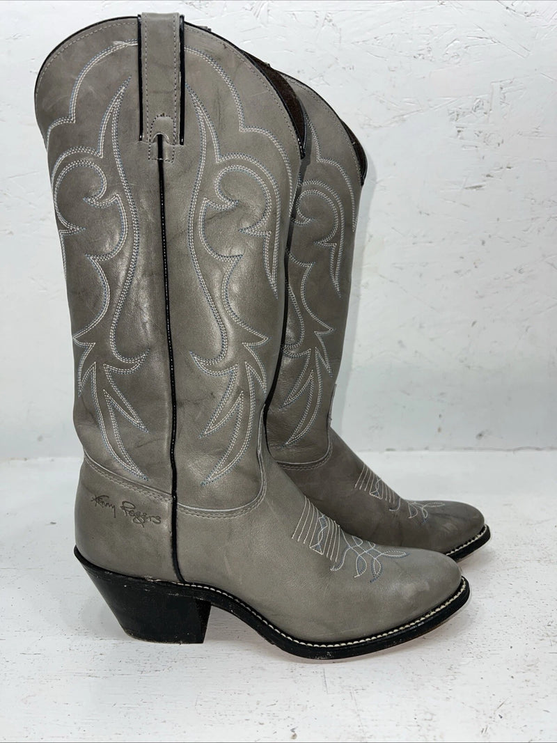 New Women’s Grey Kenny Roger’s Cowboy Boots 40402 6.5 6 1/2 M. 19-137