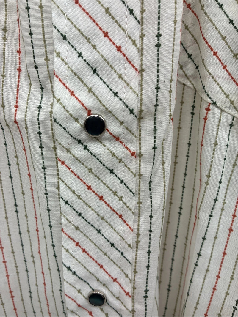 New Men’s Dickson Jenkins Multicolor Stripe Short Sleeve Pearl Snap Medium O-73