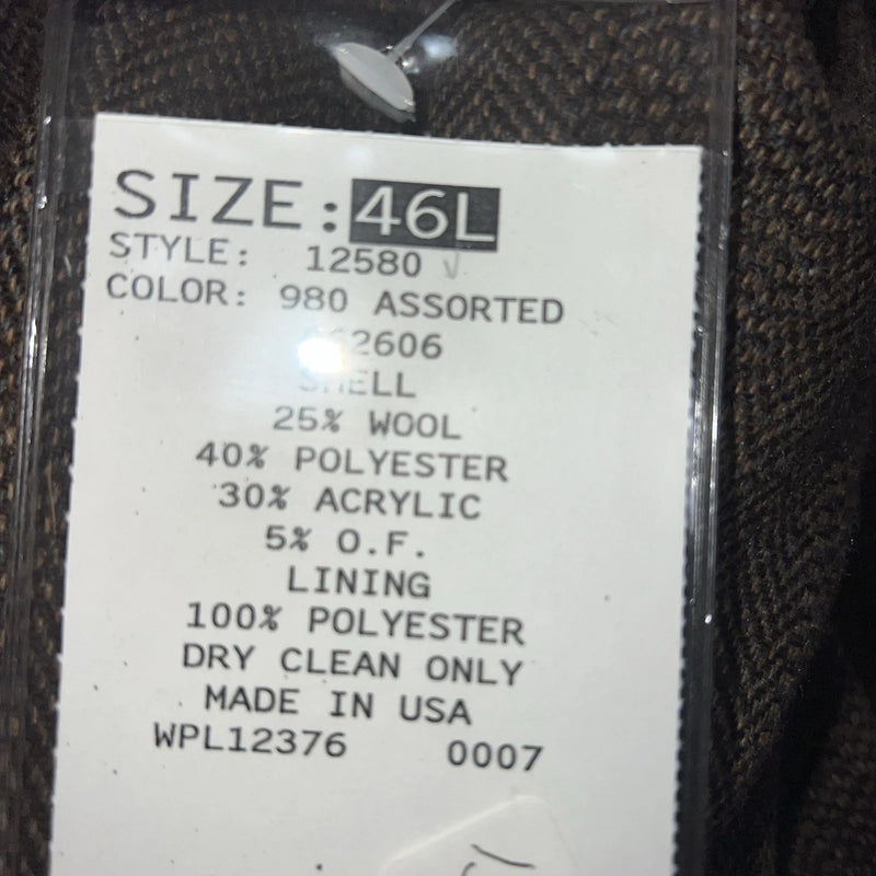 New Men’s Pioneer Wear Brown Suit Jacket 46L #12580 HH-605