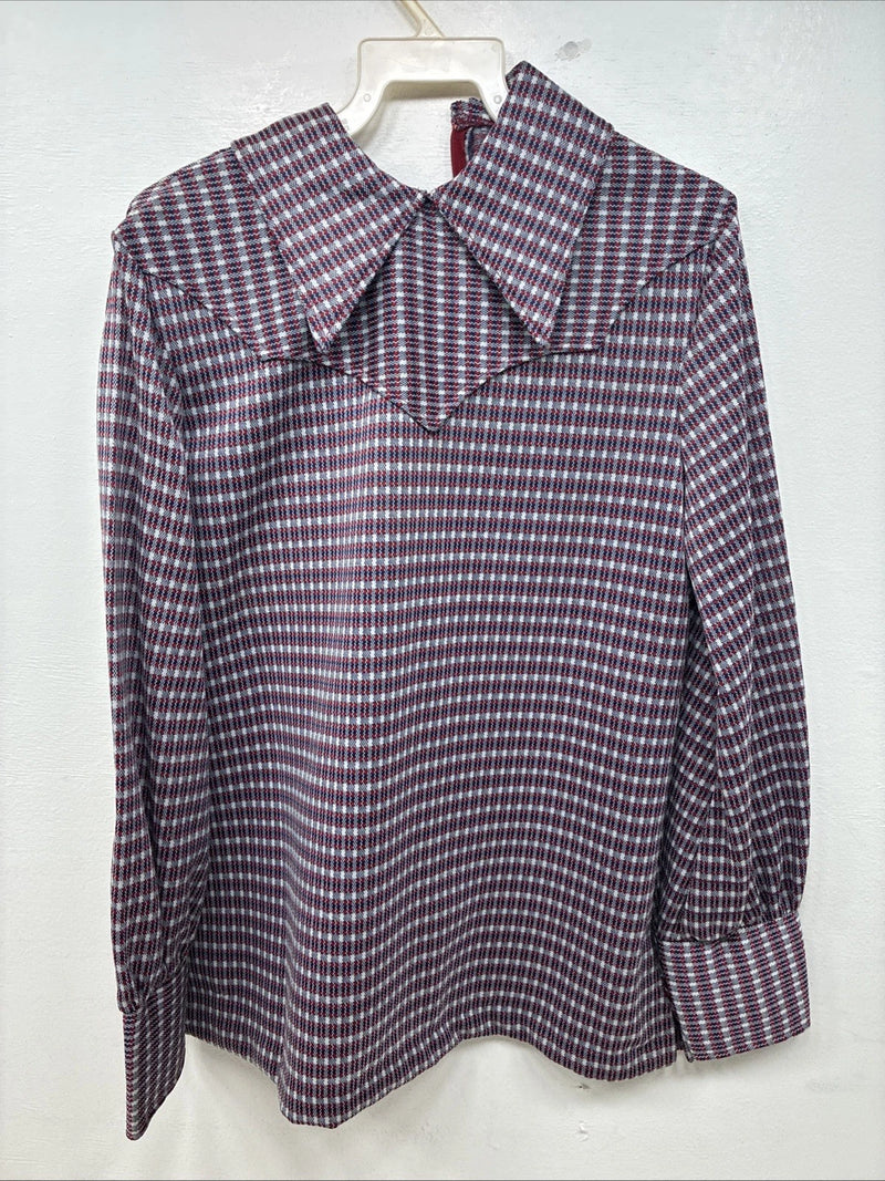 New Wims Panhandle Slim Blue Red Long Sleeve Zip Up Size 16 3B-6