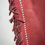 NOS Red Chap-Parel Show Chaps With Fringe Adjustable Waist 38” I-74