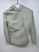 New Women’s Texas Togs Green Stripe Long Sleeve Zip Up Show Shirt Size 32 3B-4