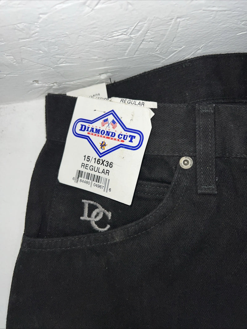 New Women’s Black Diamond Cut Regular Fit Denim Jeans. 15/16x36 N-10