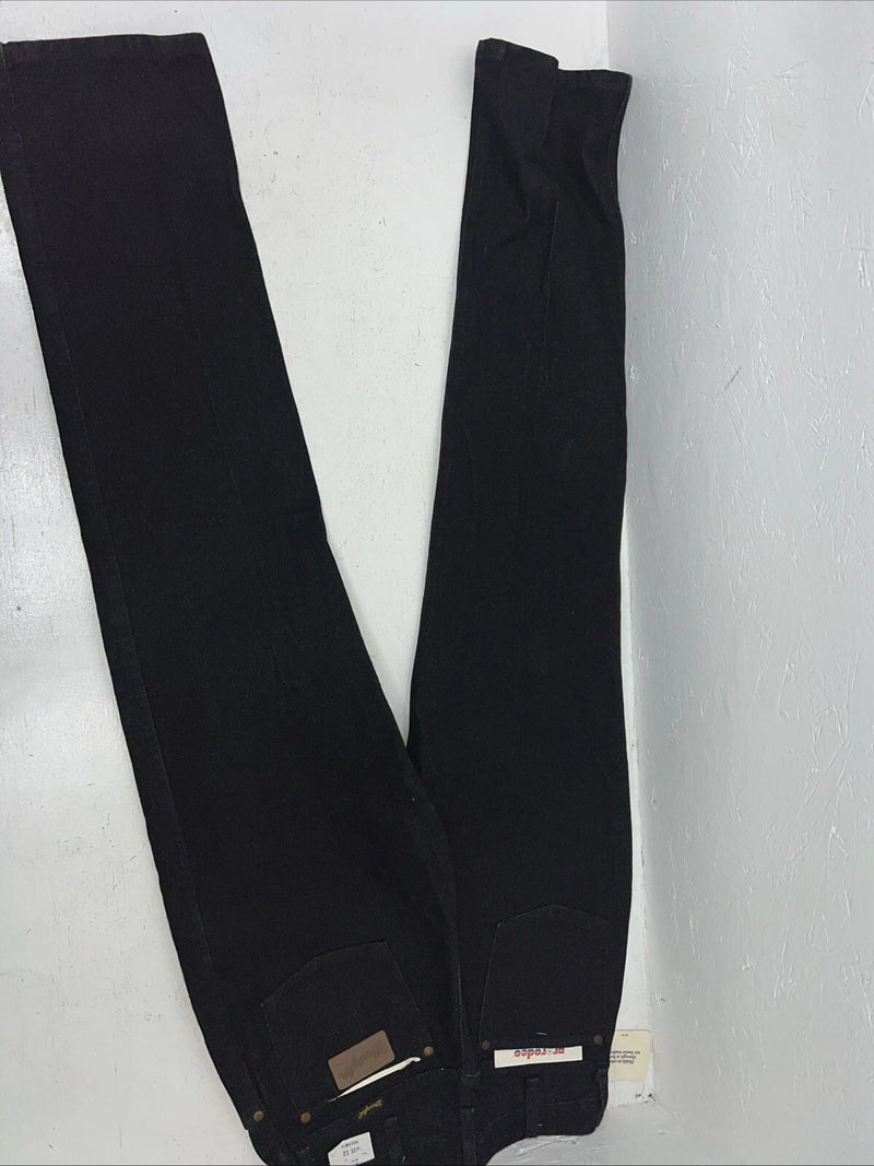 New Women’s Black Wrangler Pro Rodeo Cowboy Cut Denim Jeans. 12/34 C-25