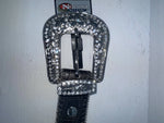 New Black Genuine Leather Nocona Silver Bling XL Belt #N3489201 NN-118
