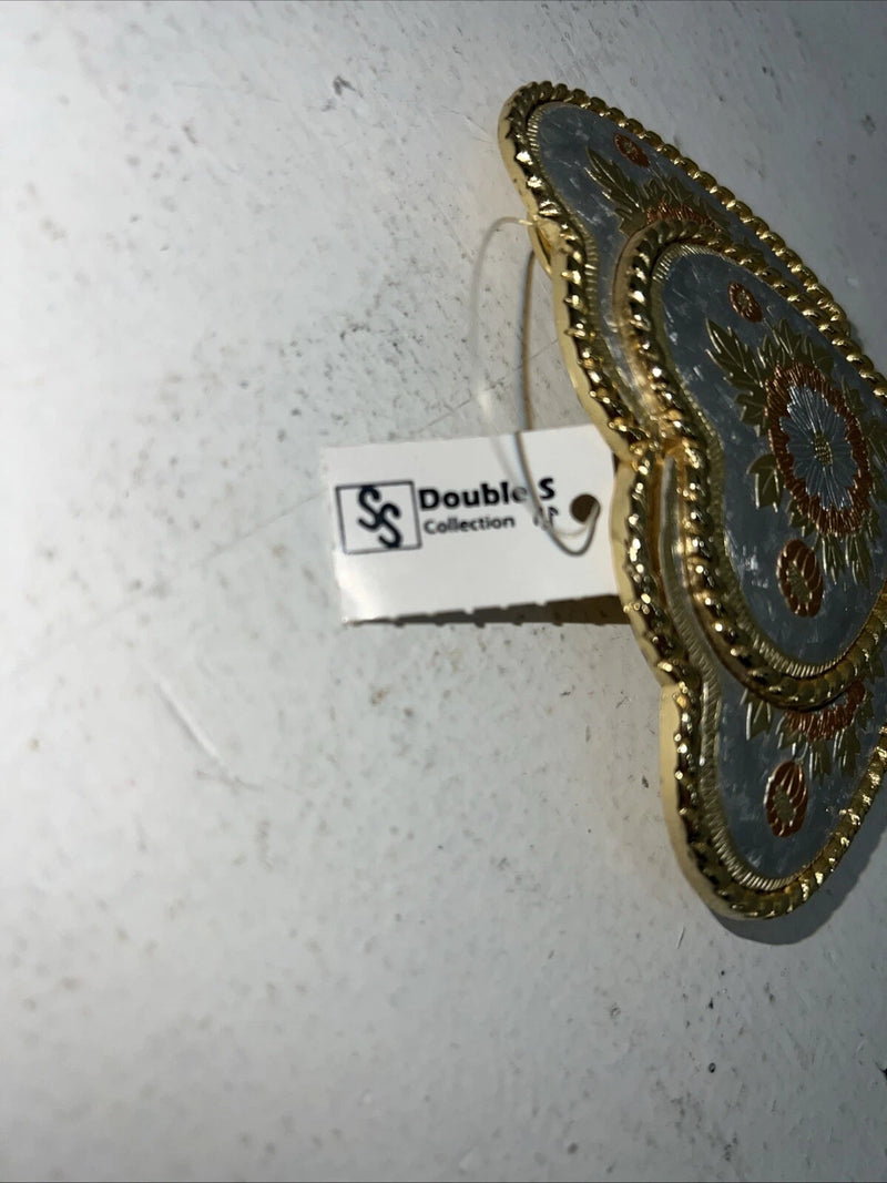 New Women’s Double S 3 Heart Gold Belt Buckle. 37043 A-104