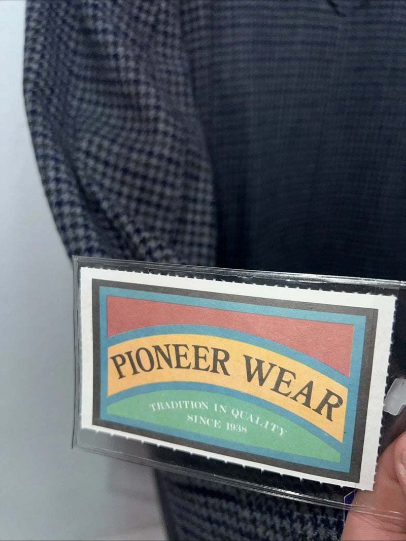 New Men’s Pioneer Wear Blue Plaid Suit Jacket 48L #12504 AA-600