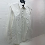 New Men’s Western Express White Long Sleeve Pearl Snap Medium B-89
