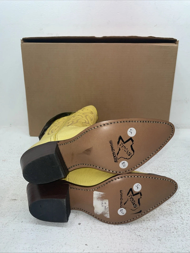 New Women’s Yellow Texas Brand Cowboy Boots. 4634 5 M. 2-68