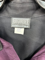 New Women’s Roughrider Purple Black Long Sleeve Button Up Small 3B-8