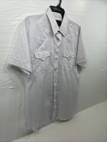 New Men’s Panhandle Slim White Short Sleeve Pearl Snap 16 Large E-70
