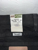 New Men’s Black Cowboy Cut Wrangler Relaxed Fit Denim Jeans. 15/16x34 I-9