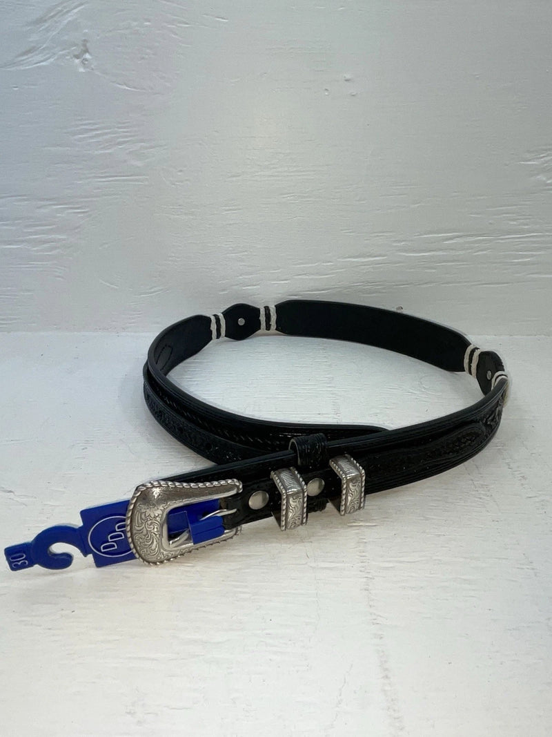 New Black Genuine Leather 3D Tooled And Pendent 30” Belt #2030 JJ-152