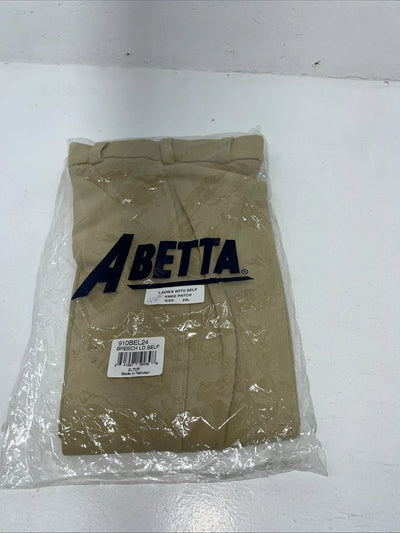 Now Women’s ABETTA Tan English Breeches w Knee Patch. 24 L C-37