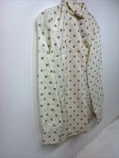 New Women’s Lady DJ Yellow Design Long Sleeve Zip Up Show Shirt Size 36 TT-129
