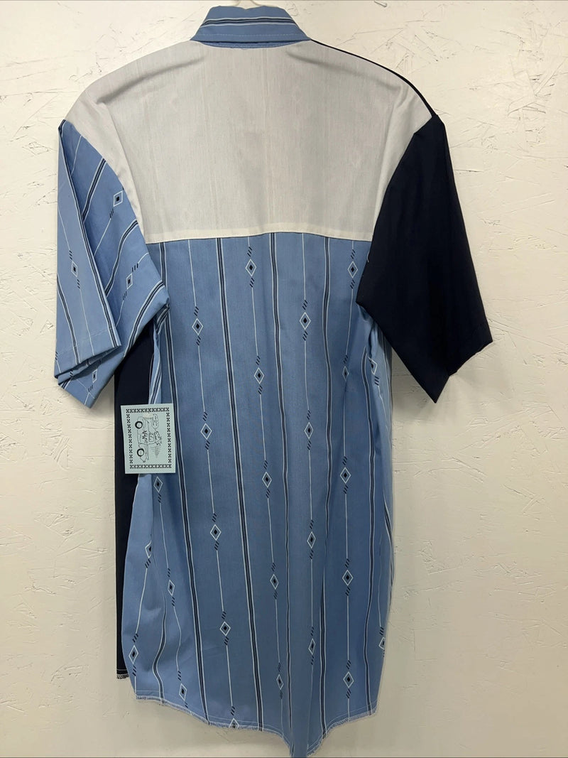 New Men’s Cowboy Threads Blue Short Sleeve Button Up Small B-42