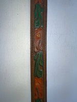 New Brown Genuine Leather Tooled 34” Belt Z-95