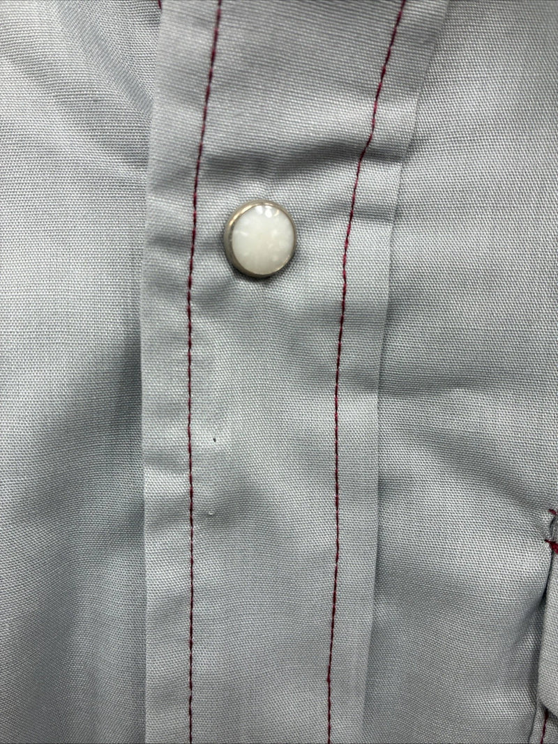 New Men’s Dee-Cee Gray Red Long Sleeve Pearl Snap 16 X 33 Large O-19