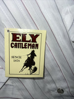 New Men’s White Pearl Snap ELY Cattleman Short Sleeve Western Shirt. Small A-172