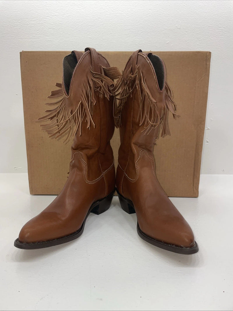 New Women’s Brown With Fringe Capezio Cowboy Boots. L 697 7.5 7 1/2 M. 17-101