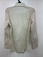 New Kids White Horse Yellow Stripe Long Sleeve Pearl Snap Large DD-62