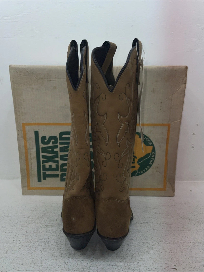New Youth Brown Texas Brand Cowboy Boots. 4806 5 M. 2-166