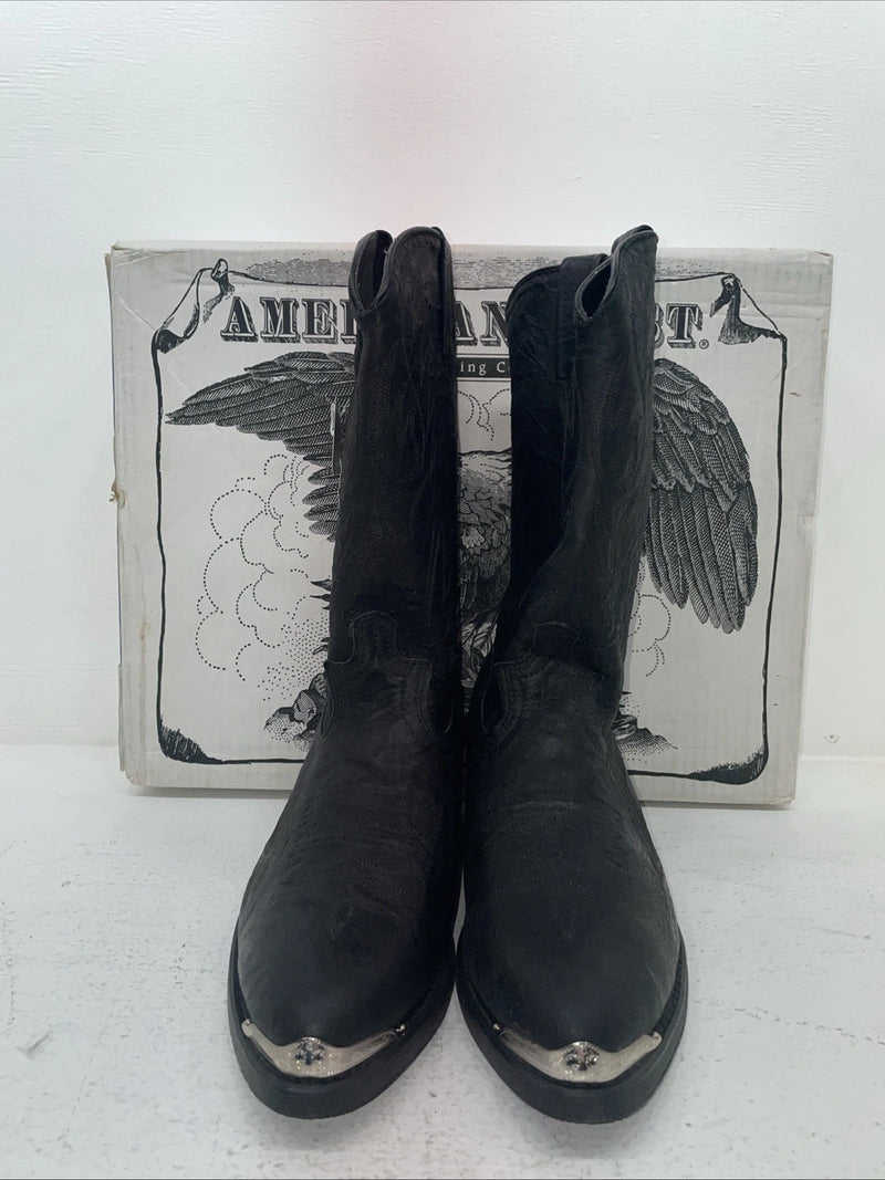 New Men’s Black American West Cowboy Boots. 68610 10 E W. 6-90