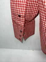 New Men’s Red Plaid Petal Snap Permanent-press Long Sleeve Shirt. 20x35 3XL G-73