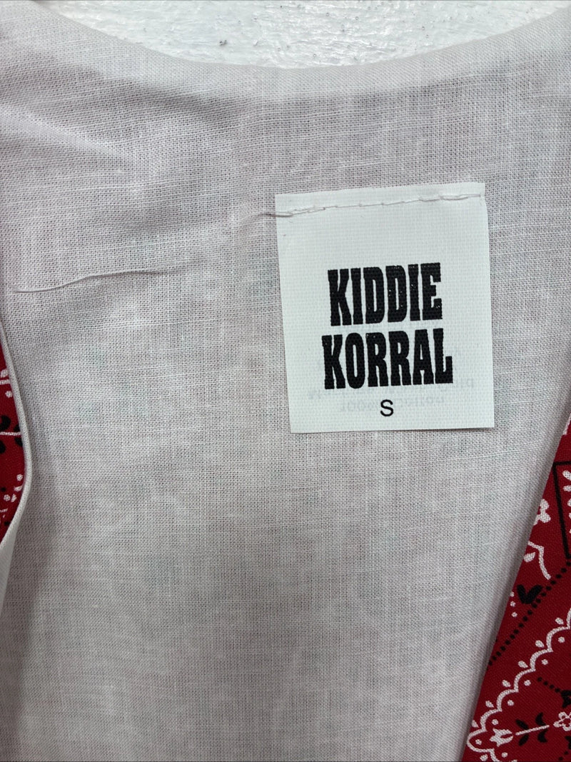 New Kids Kiddie Korral Red Western Design Sleeveless Vest Size Small YY-34