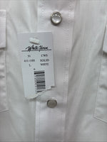 New Men’s White Horse Western White Short Sleeve Pearl Snap Large V-38