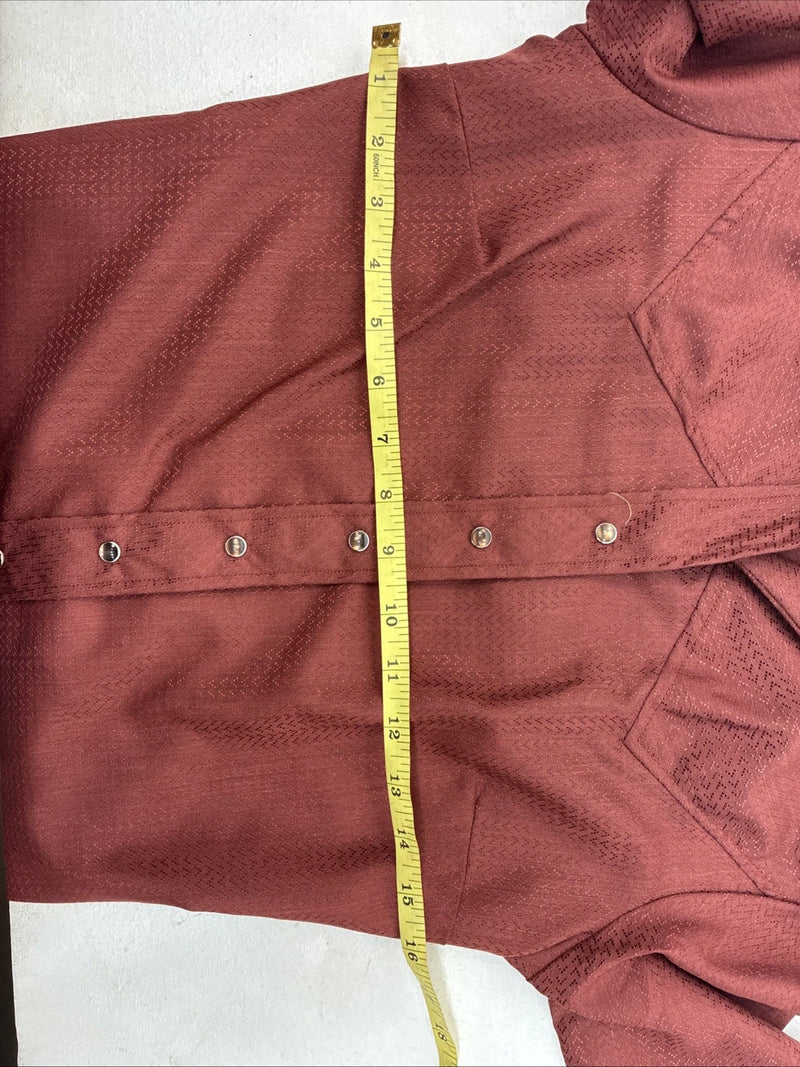 New Women’s Dickson Jenkins Red Long Sleeve Pearl Snap Size 32 MM-96