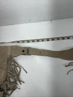 NOS Tan Show Chaps With Fringe Adjustable Waist 37” I-75
