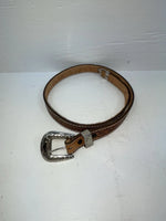 New Brown Genuine Leather Tooled 28” Belt #102 Z-137